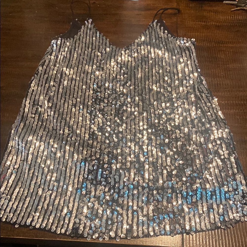 Princess Polly Glittering sequin Silver mini dress size 4